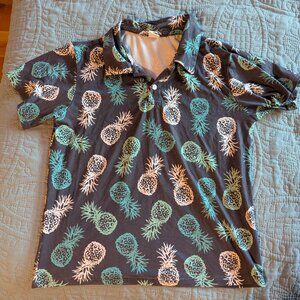 Boys size 10 Palmwave Hawaii Polo Pineapple print